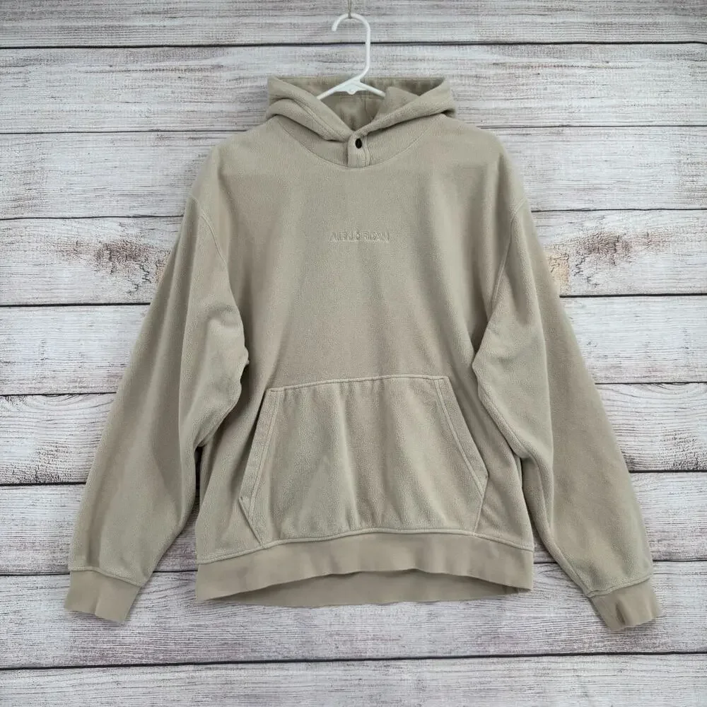 Nike Jordan Essential‎ Winter Fleece Jacket Men's Size Medium Beige/Tan